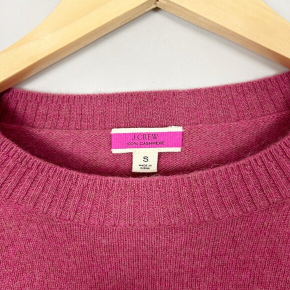 J.Crew Shrunken Cashmere Crewneck Sweater Berry Red Size Small Women's - Picture 3 of 3